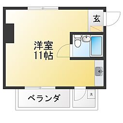 パークマンション神宮 ワンルームの間取図画像