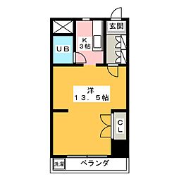 サン・プラザ 1Kの間取図画像