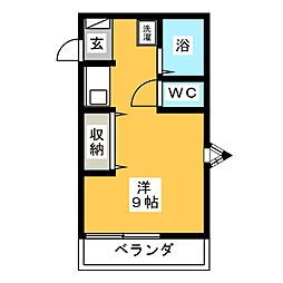 セジュール杉崎 ワンルームの間取図画像