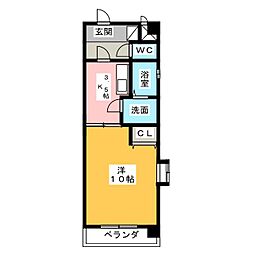サニーウェル神松 1Kの間取図画像