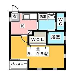 ミハス熱田 1Kの間取図画像