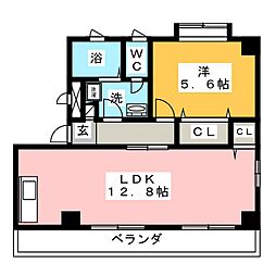 ファミールK 1LDKの間取図画像