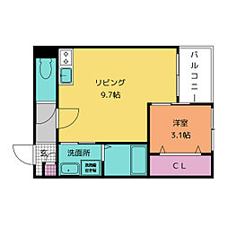 LECOCON大同 1LDKの間取図画像