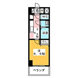 きさらぎ21 1Kの間取図画像