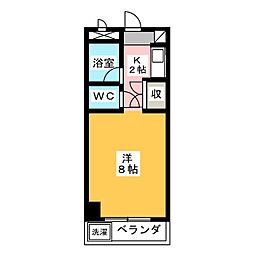 アーバングレーファースト 3階ワンルームの間取り