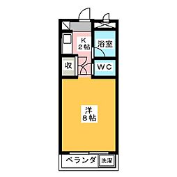 アーバングレーファースト 6階ワンルームの間取り