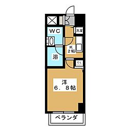 カレント新栄 6階1Kの間取り