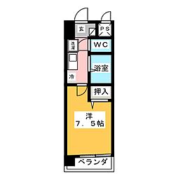 マ・メゾン白金 7階1Kの間取り