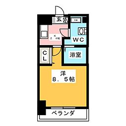 ASレジデンス上前津 1Kの間取図画像