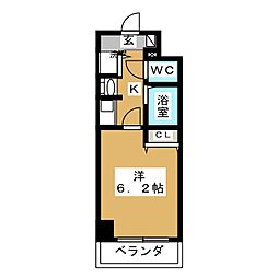 プレミアムコート名古屋金山インテルノ 3階1Kの間取り