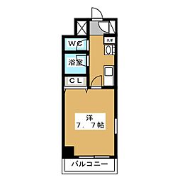 Belle Vivre新栄 6階1Kの間取り