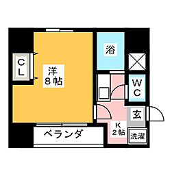 ウェステリア西大須 8階1Kの間取り