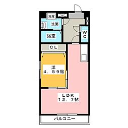 ＧＲＡＮＤＵＫＥ東別院 8階1LDKの間取り
