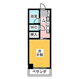 鶴舞公園三恵ハイツ 1Kの間取図画像