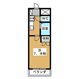 プリマヴェール六番町 5階1Kの間取り