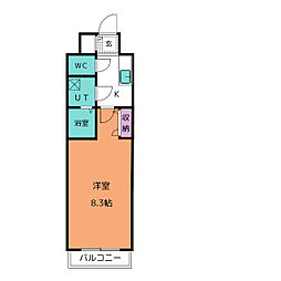 エスリード上前津LIVIA 10階1Kの間取り