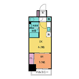 PONANT鶴舞公園 3階1DKの間取り