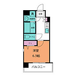 ファステート鶴舞駅前リヴェール 8階1Kの間取り