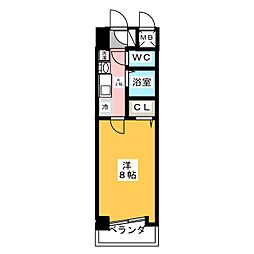 ドゥアージュふきあげ 5階1Kの間取り