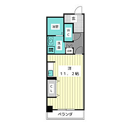 アーバンドエル上前津 10階ワンルームの間取り