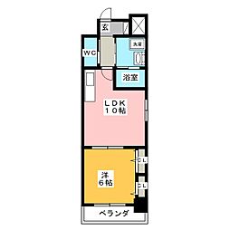 D&Designレジデンス鶴舞 3階1LDKの間取り
