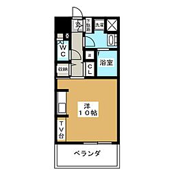 Ｐａｓｓａｇｇｉｏ　Ｈｉｇａｓｈｉｂｅｔｓｕｉｎ 2階ワンルームの間取り