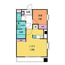 リバパレス鶴舞 4階1LDKの間取り