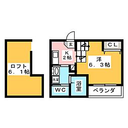 Prime Maison S 1階1Kの間取り