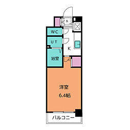 エスリード上前津LIVIA 7階1Kの間取り
