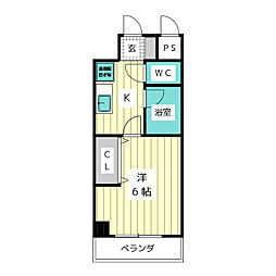 フィール大須（旧アレンダール大須） 10階1Kの間取り