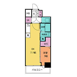 エステムコート名古屋上前津 1DKの間取図画像