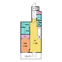 エステムコート名古屋上前津 1DKの間取図画像