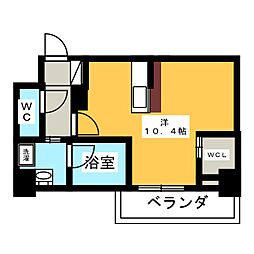 ハーモニーレジデンス名古屋イースト 13階ワンルームの間取り