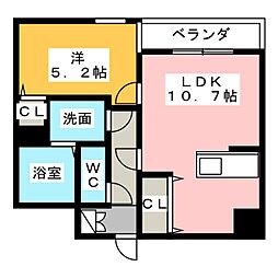 リフレスタ吹上 2階1LDKの間取り