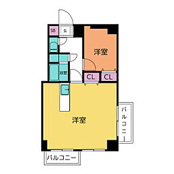 SLR吹上 4階1LDKの間取り