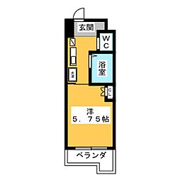 メジログランデ千代田 7階ワンルームの間取り