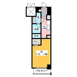 ルナクレシエンテ 2階1Kの間取り