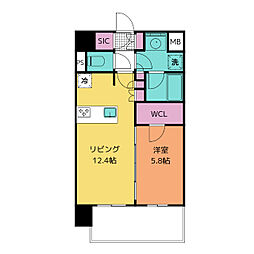 ザ・パークハビオ新栄 10階1LDKの間取り