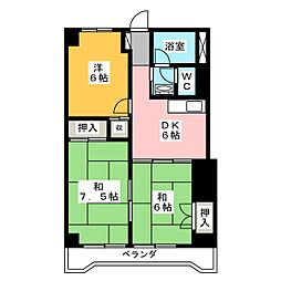 石辰ビル 3DKの間取図画像
