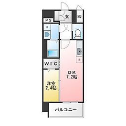 エスリード鶴舞シエスタ 1DKの間取図画像
