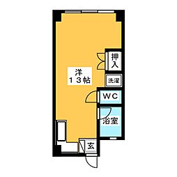 第11タツミビル ワンルームの間取図画像