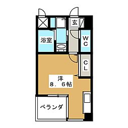 CITYSPIRENagoya-Osu ワンルームの間取図画像