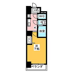 アステリ鶴舞エーナ 1Kの間取図画像