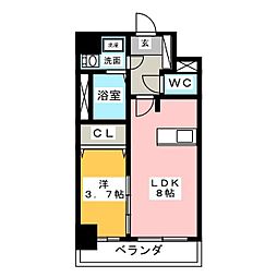 アステリ鶴舞エーナ 1LDKの間取図画像