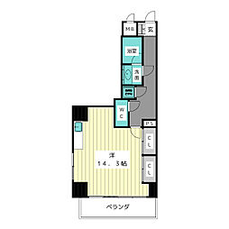 スタジオスクエア大須 ワンルームの間取図画像