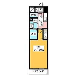 リシュドール鶴舞公園 1Kの間取図画像