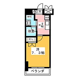 レジディア鶴舞 1Kの間取図画像