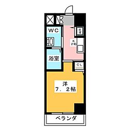 Vendir名古屋御器所 1Kの間取図画像