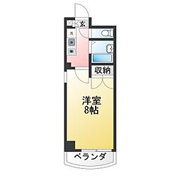 シャトー村瀬・千代田 1Kの間取図画像
