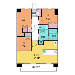 ラフィシア上前津 3LDKの間取図画像
